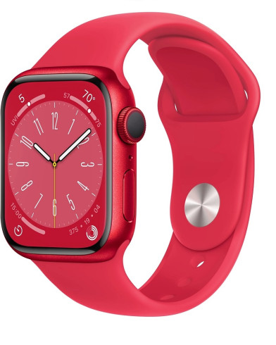 Умные часы Apple Watch Series 8 GPS+Cellular 41mm Aluminium Case with (PRODUCT) Red Sport Band MNJ23