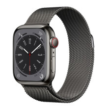 Умные часы Apple Watch Series 8 GPS+Cellular 41mm Graphite Stainless Steel Case with Graphite Milanese Loop MNJM3