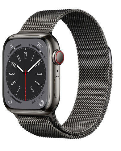 Умные часы Apple Watch Series 8 GPS+Cellular 41mm Graphite Stainless Steel Case with Graphite Milanese Loop MNJM3