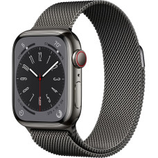 Умные часы Apple Watch Series 8 GPS+Cellular 45mm Graphite Stainless Steel Case with Graphite Milanese Loop MNKX3