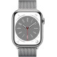 Умные часы Apple Watch Series 8 GPS+Cellular 45mm Silver Stainless Steel Case with Silver Milanese Loop MNKJ3