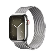 Умные часы Apple Watch Series 9 GPS + Cellular 41mm Silver Stainless Steel Case with Silver Milanese Loop (MRJ43)