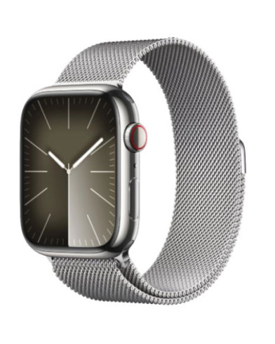 Умные часы Apple Watch Series 9 GPS + Cellular 41mm Silver Stainless Steel Case with Silver Milanese Loop (MRJ43)