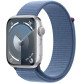 Умные часы Apple Watch Series 9 GPS 45mm Silver Aluminium Case with Winter Blue Sport Loop MR9F3