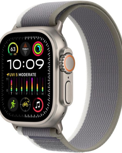 Умные часы Apple Watch Ultra 2 GPS + Cellular 49mm Titanium Case with Green/Grey Trail Loop MRF33