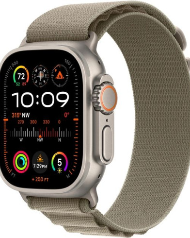 Умные часы Apple Watch Ultra 2 GPS + Cellular 49mm Titanium Case with Olive Alpine Loop MREY3