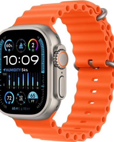 Умные часы Apple Watch Ultra 2 GPS + Cellular 49mm Titanium Case with Orange Ocean Band MREH3