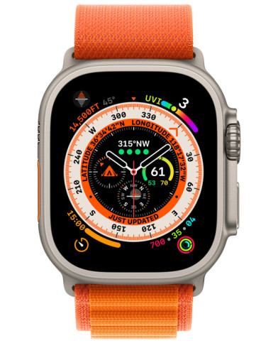 Умные часы Apple Watch Ultra GPS + Cellular 49мм Titanium Case with Orange Alpine Loop (размер L) MQEU3