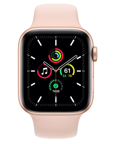 Часы Apple Watch SE GPS 44mm Gold Aluminum Case with Pink Sand Sport Band MYDR2