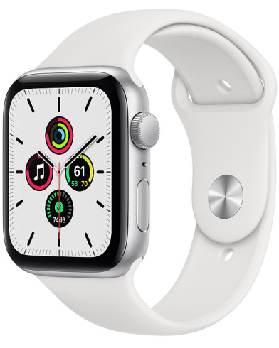 Часы Apple Watch SE GPS 44mm Silver Aluminum Case with White Sport Band 