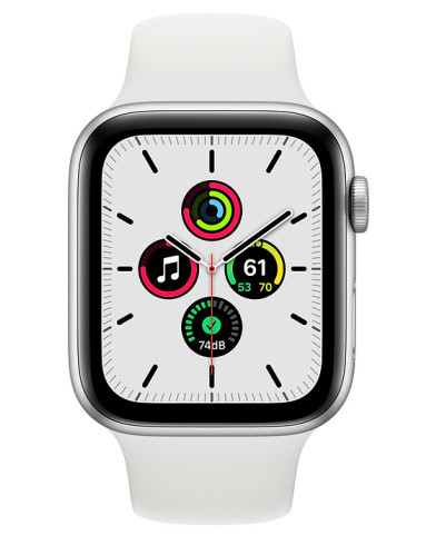 Часы Apple Watch SE GPS 44mm Silver Aluminum Case with White Sport Band 