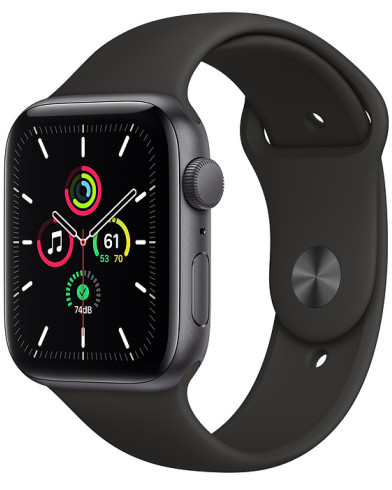 Часы Apple Watch SE GPS 44mm Space Gray Aluminum Case with Black Sport Band 