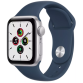 Часы Apple Watch SE GPS 44mm Silver Aluminum Case with Abyss Blue Sport Band MKQ43