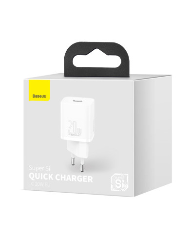 Сетевое зарядное устройство Baseus Super Si Quick Charger 1C, 20W, Белый 