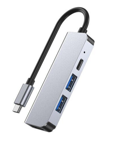 Многофункциональный USB HUB разветвитель 4в1 для компьютера Mivo MH-4012