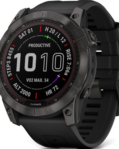 Умные часы Garmin Fenix 7X Sapphire Solar Black DLC Titanium with Black Band (010-02541-23)